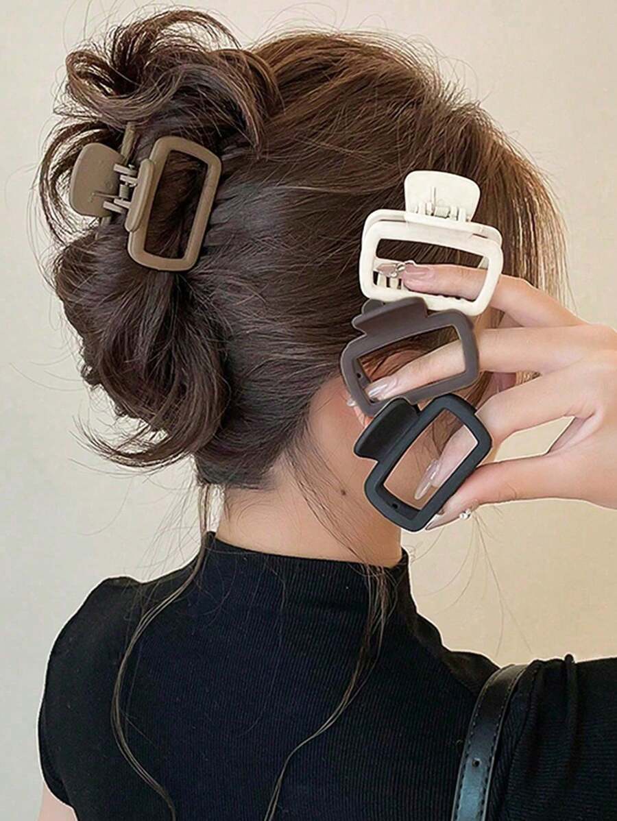 Square Plastic Hair Claw Clips
