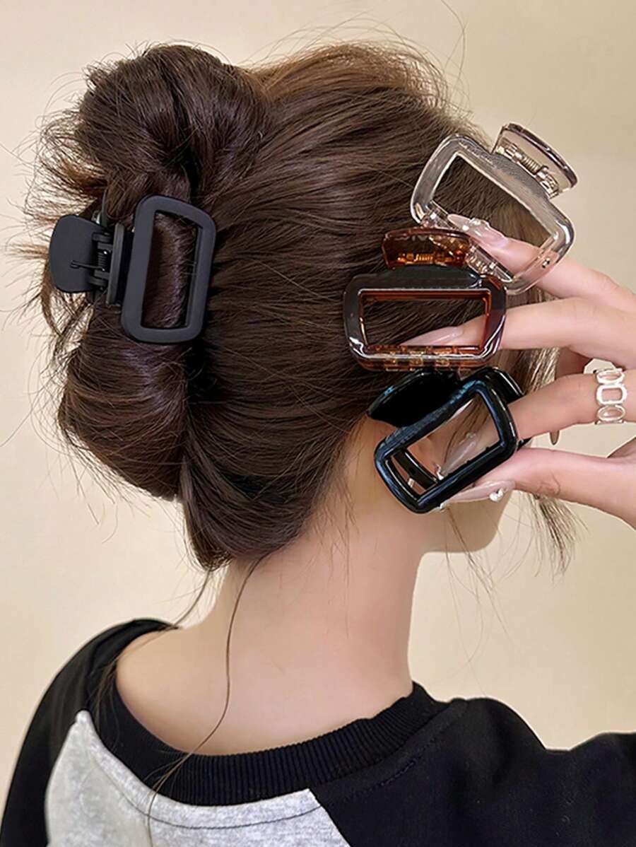 Square Plastic Hair Claw Clips
