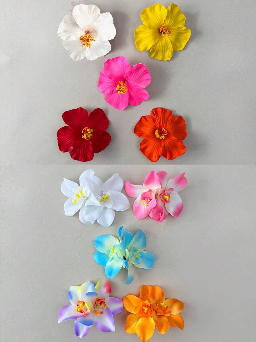 Hawaiian Hibiscus Flower Hair Clips