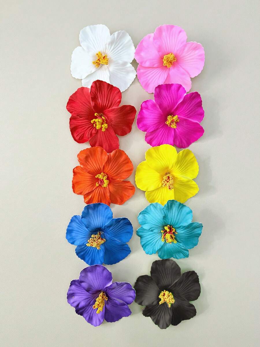 Hawaiian Hibiscus Flower Hair Clips