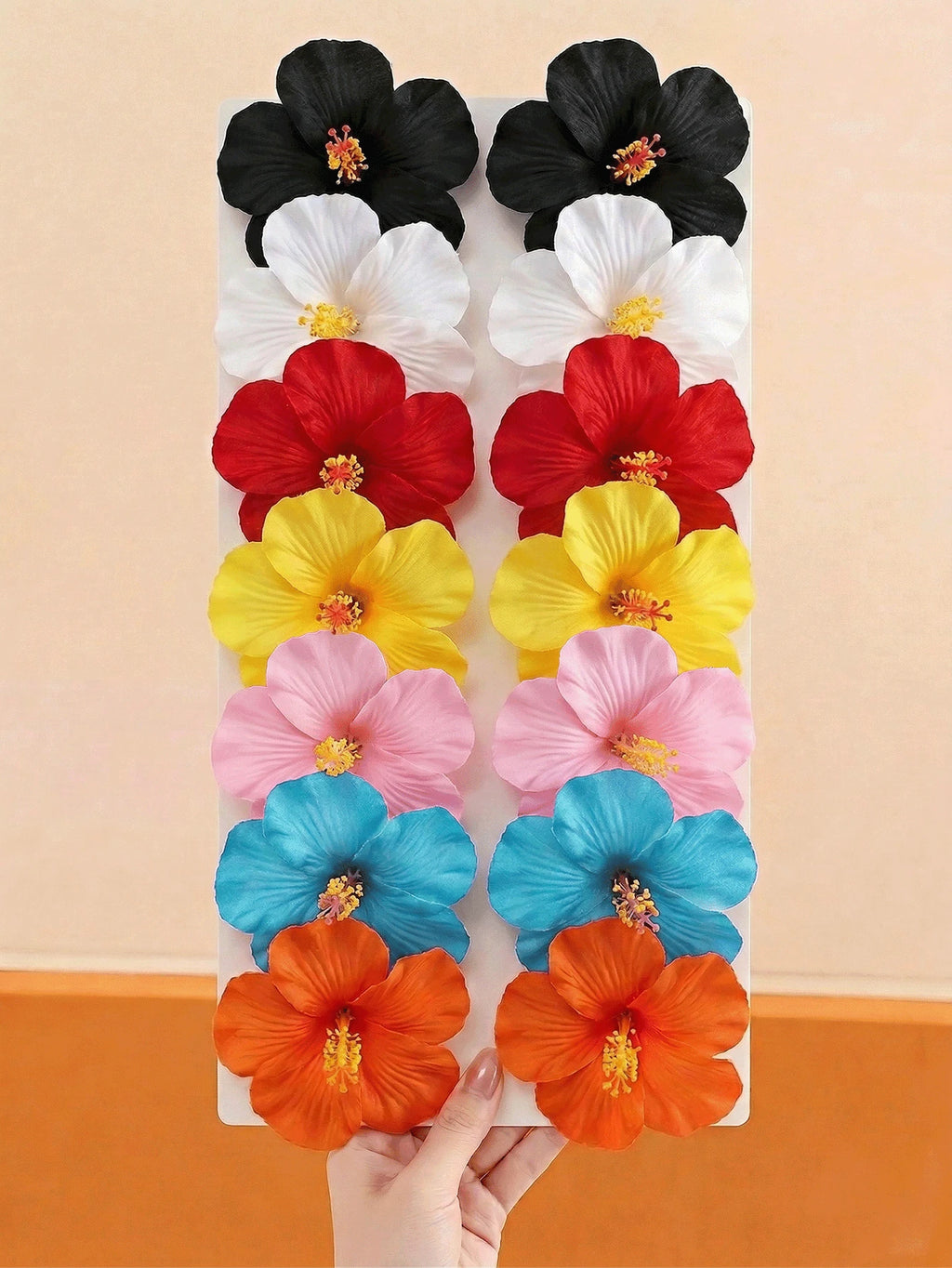 Hawaiian Hibiscus Flower Hair Clips
