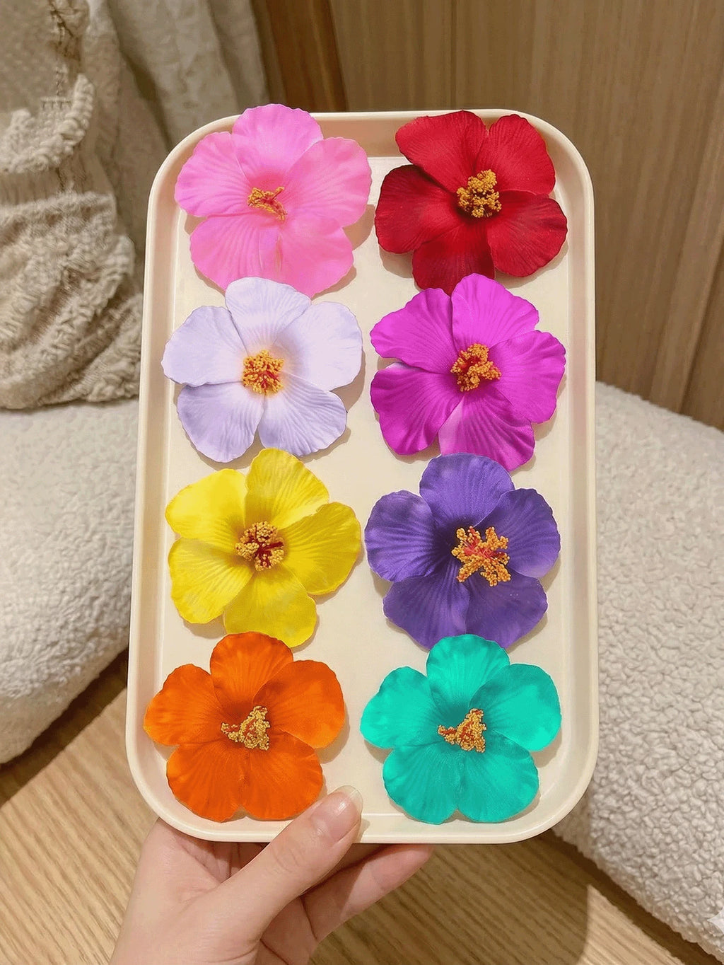 Hawaiian Hibiscus Flower Hair Clips