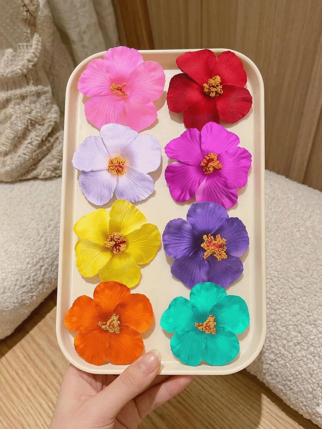 Hawaiian Hibiscus Flower Hair Clips