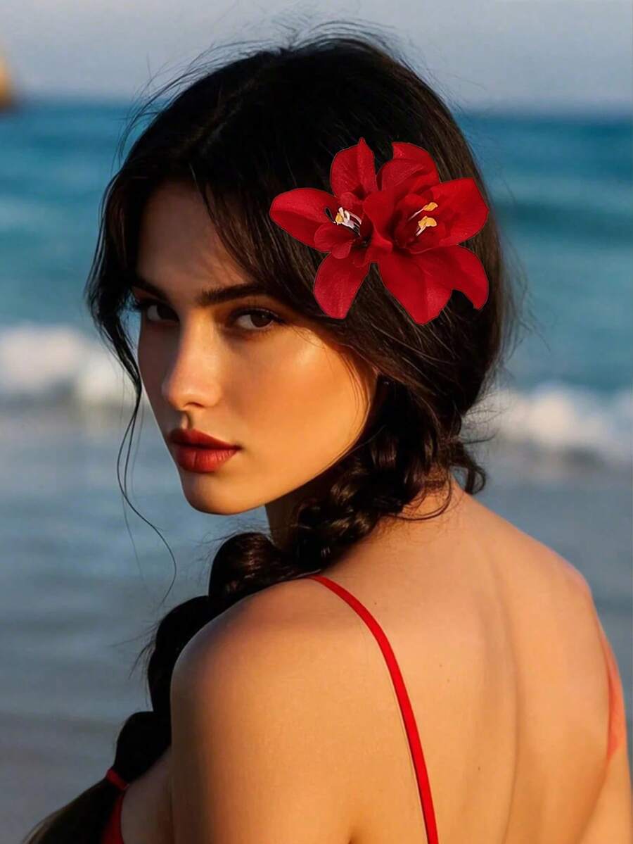 Hawaiian Hibiscus Flower Hair Clips