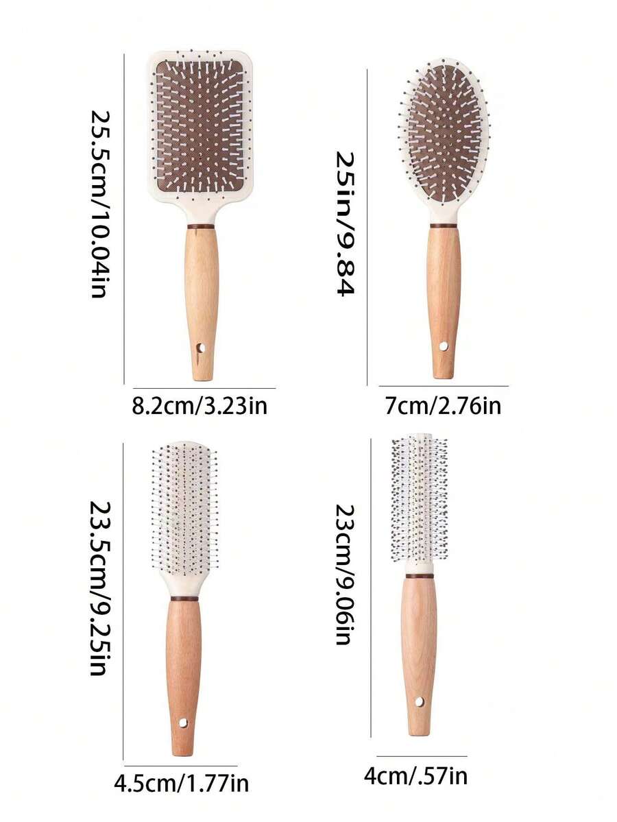 4-Piece Hair Brush & Comb Set
