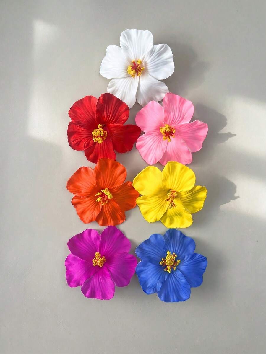 Hawaiian Hibiscus Flower Hair Clips