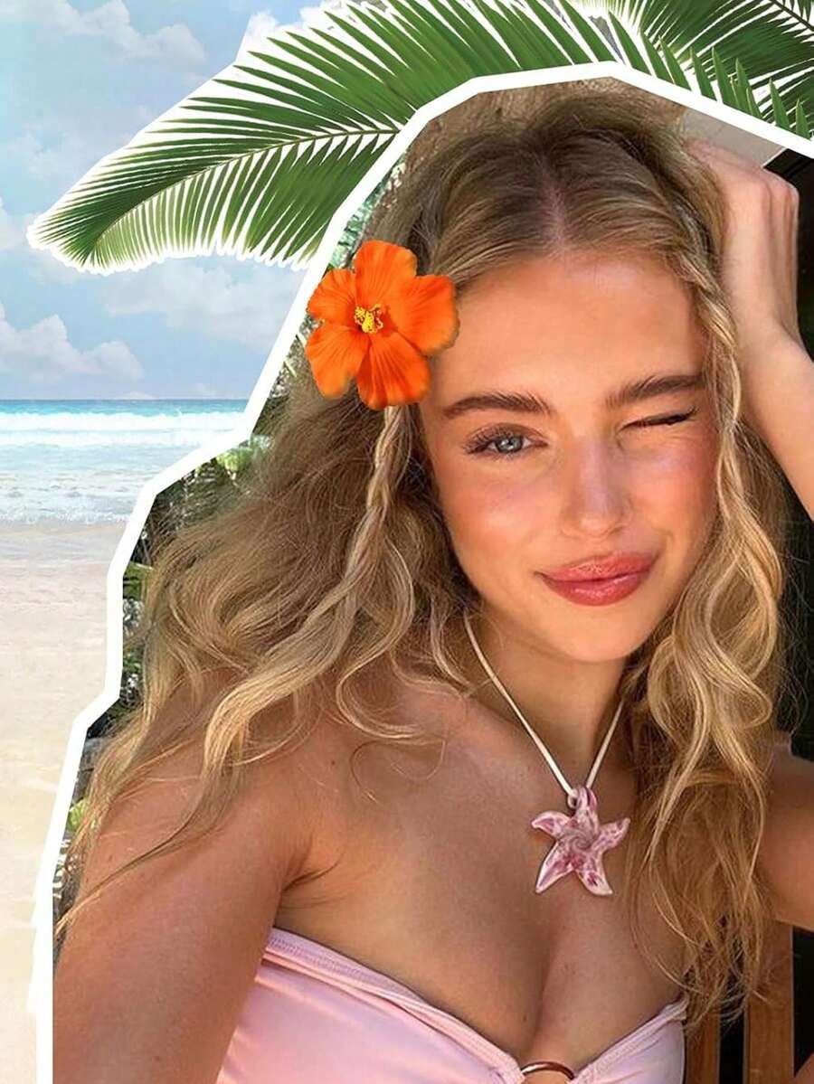 Hawaiian Hibiscus Flower Hair Clips