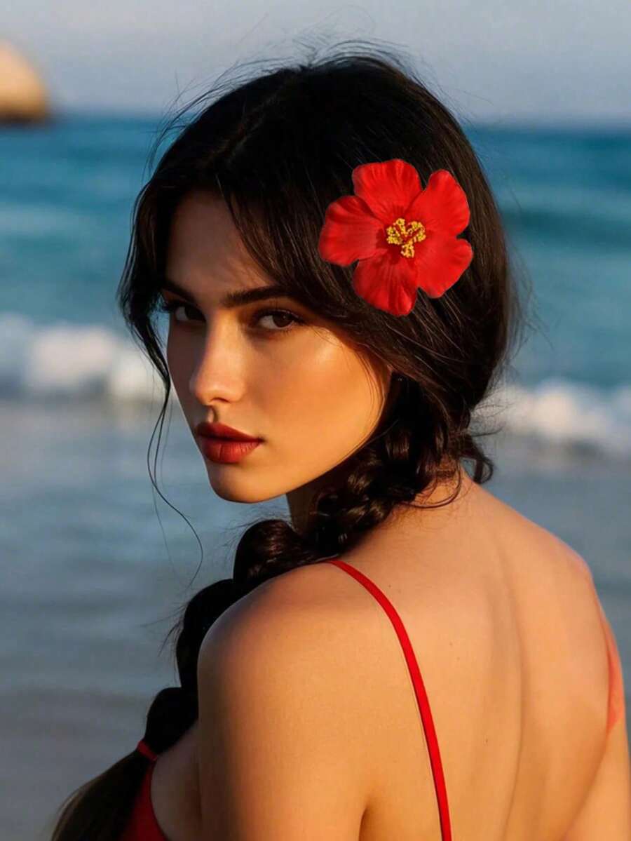 Hawaiian Hibiscus Flower Hair Clips