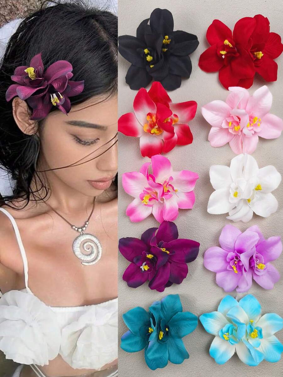 Hawaiian Hibiscus Flower Hair Clips